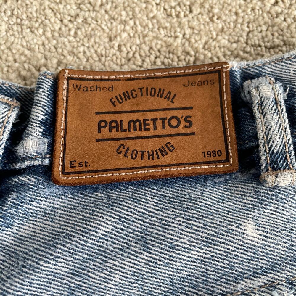 🔥VTG Palmetto’s Acid Wash Tapered Leg High Waist Crease Mom’s Jeans Waist 28” - Picture 8 of 16